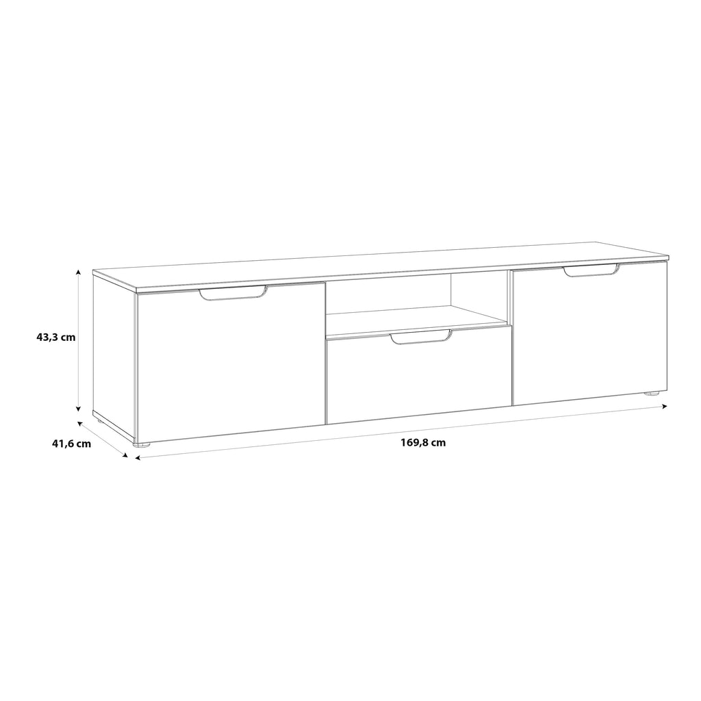Serena TV Unit  in White/White High Gloss