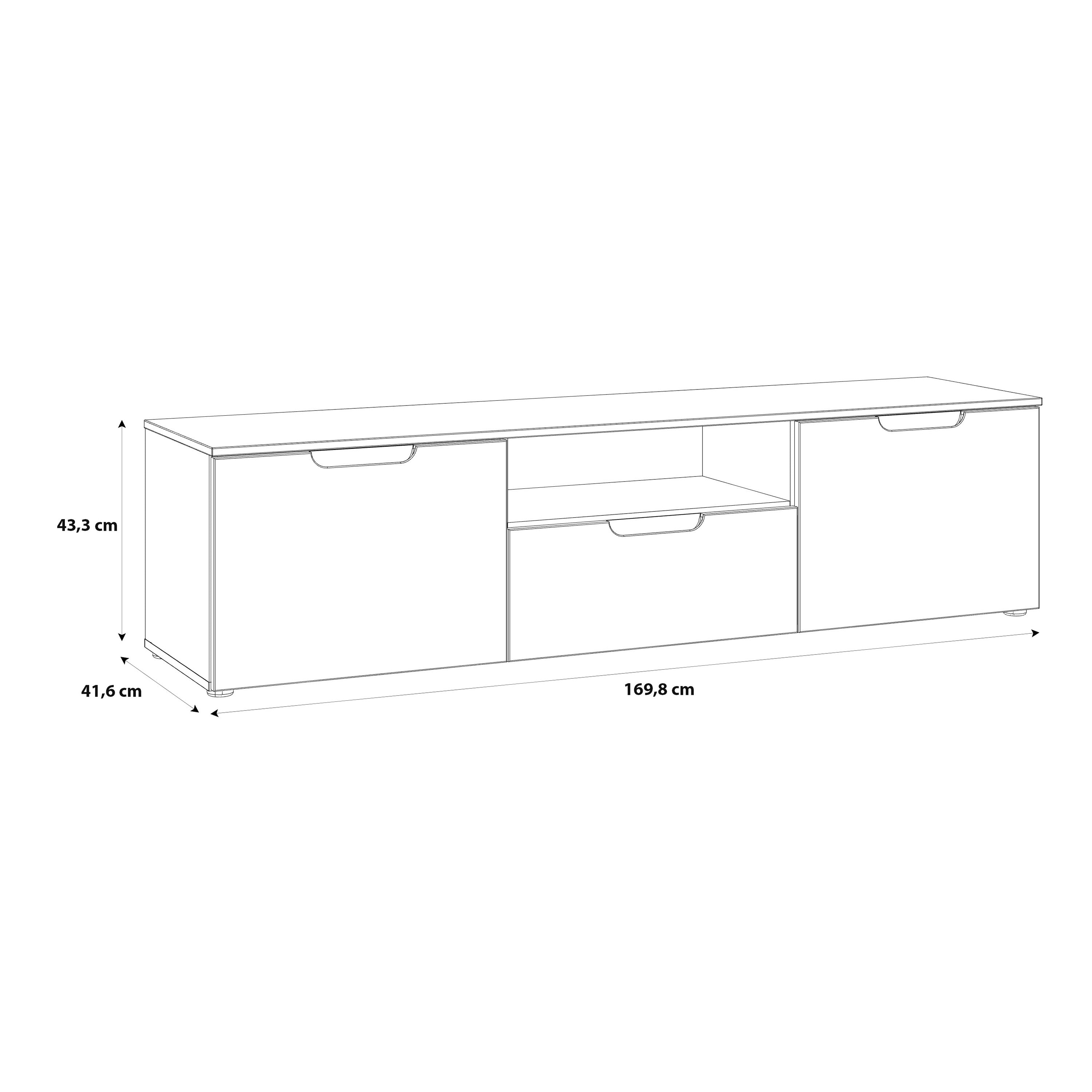 Serena TV Unit  in White/White High Gloss