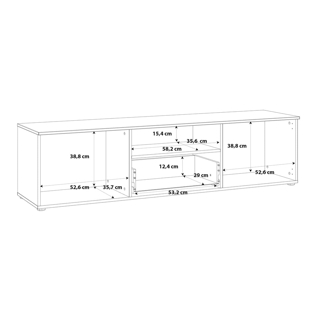 Serena TV Unit  in White/White High Gloss