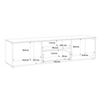 Serena TV Unit  in White/White High Gloss