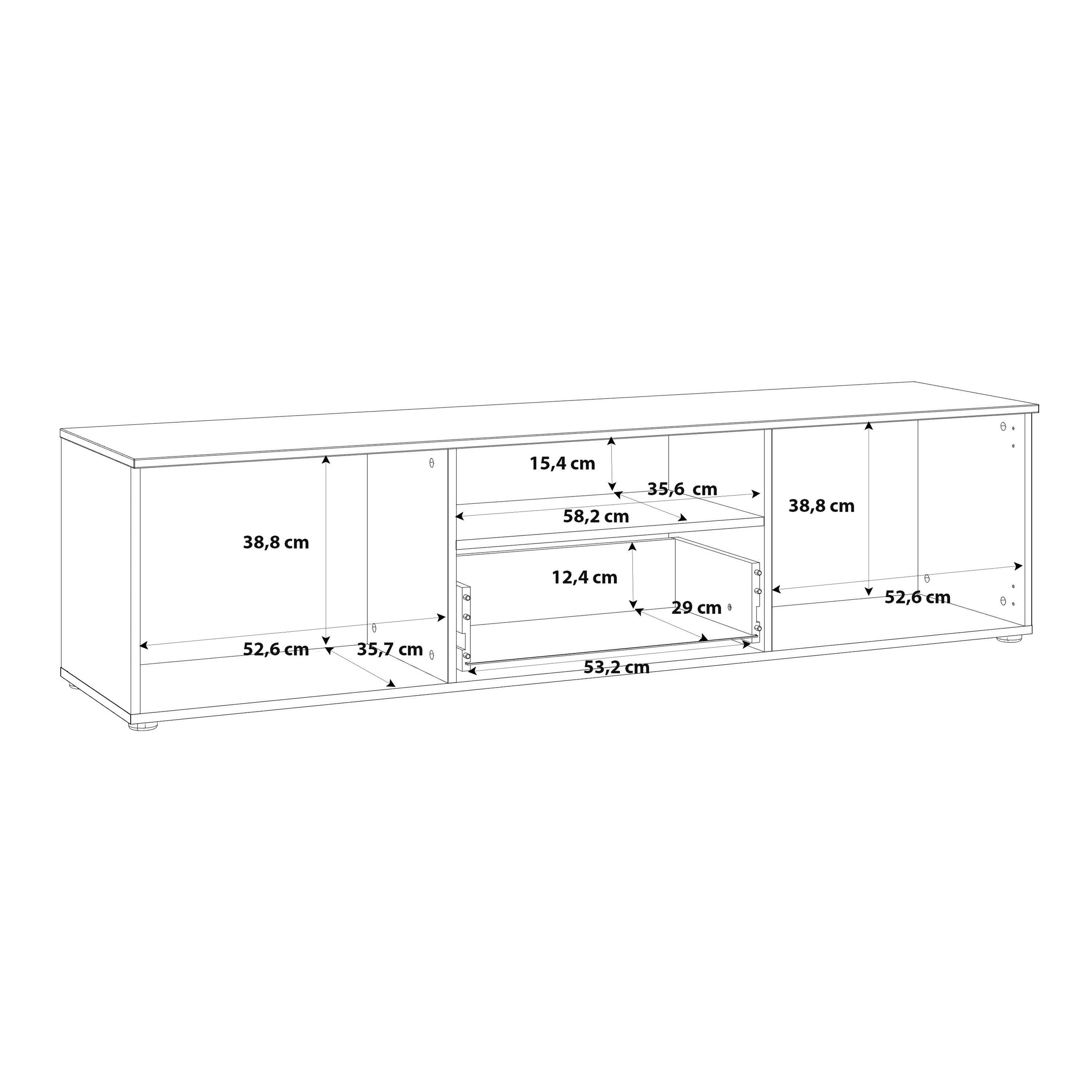 Serena TV Unit  in White/White High Gloss