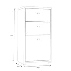 Brent Storage Cabinet 2 Drawers 1 Door in Concrete Optic Dark Grey/Old - Wood Vintage