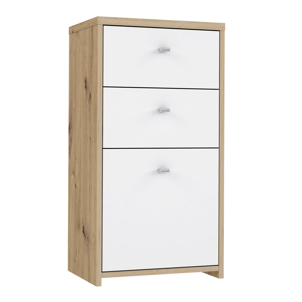 Brent Storage Cabinet 2 Drawers 1 Door in Artisan Oak/White