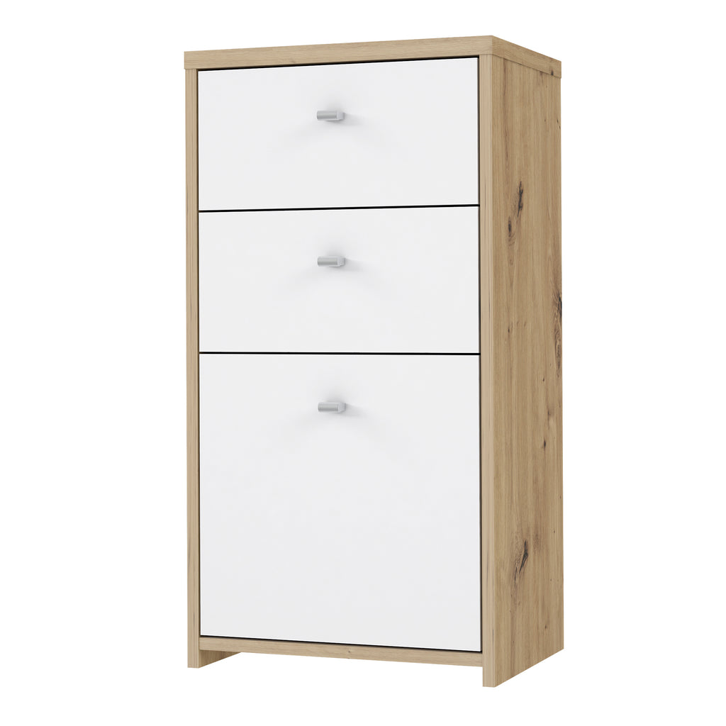Brent Storage Cabinet 2 Drawers 1 Door in Artisan Oak/White