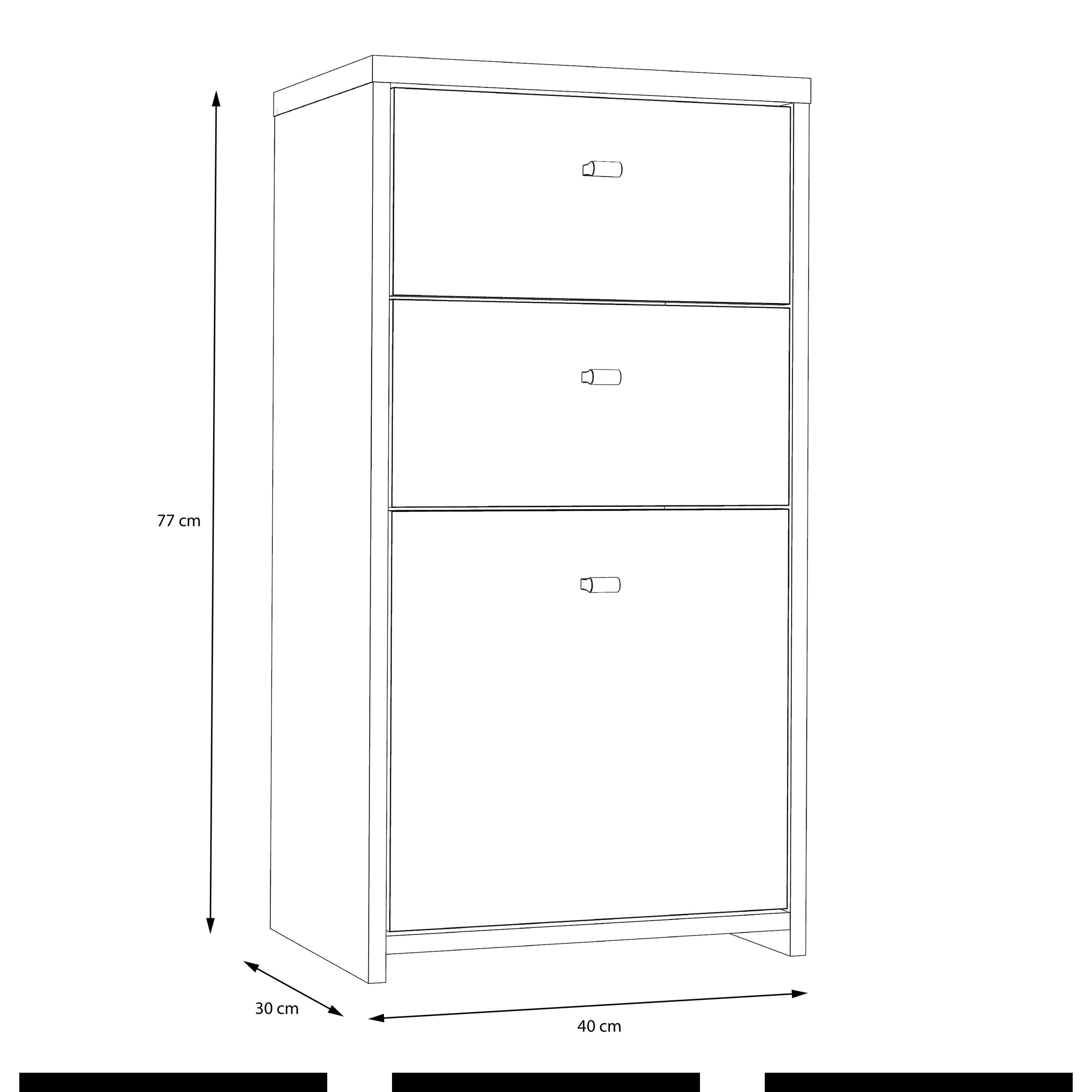 Brent Storage Cabinet 2 Drawers 1 Door in Artisan Oak/White