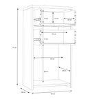 Brent Storage Cabinet 2 Drawers 1 Door in Artisan Oak/White