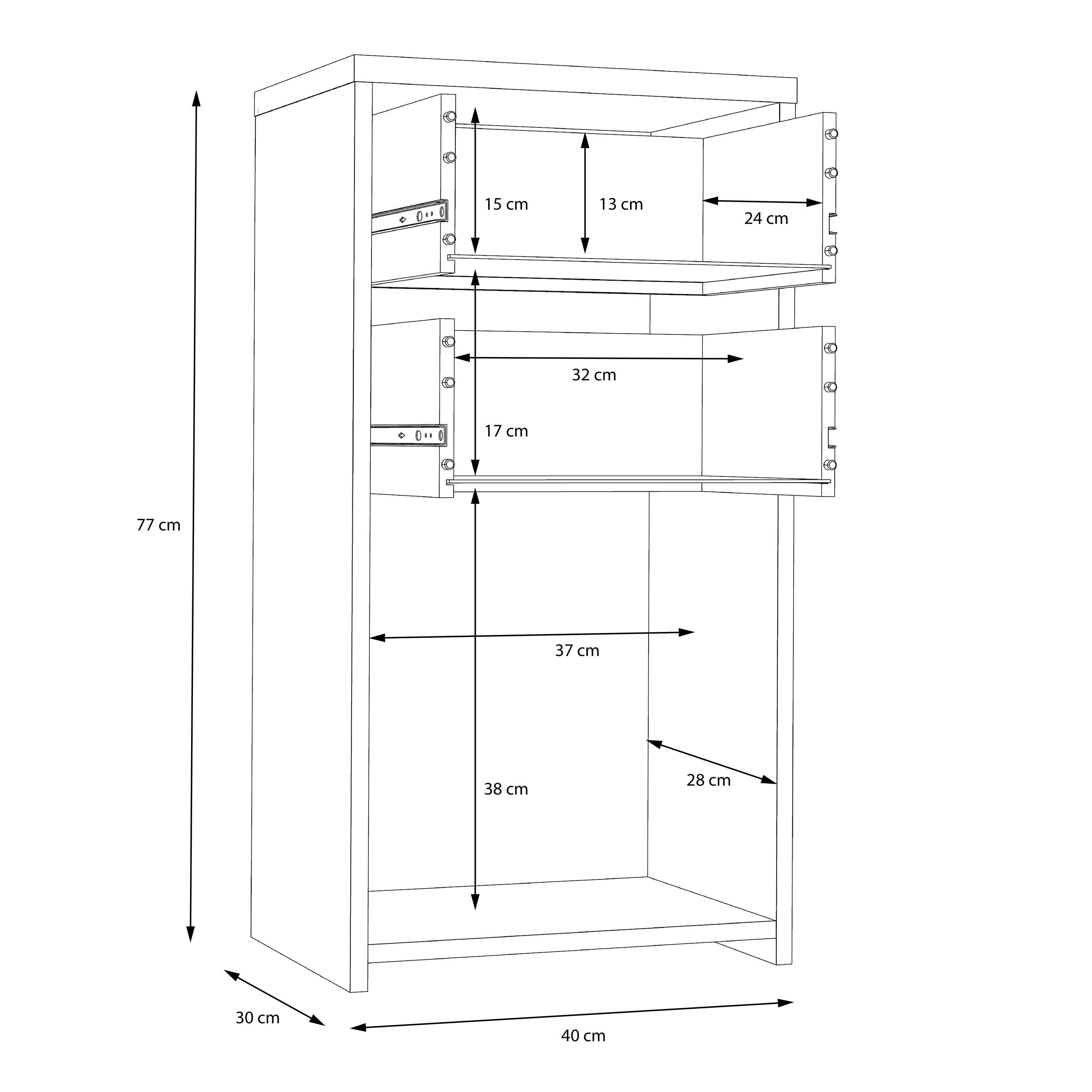 Brent Storage Cabinet 2 Drawers 1 Door in Artisan Oak/White
