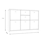 Brent Storage Cabinet with 2 Drawers and 5 Doors in Concrete Optic Dark Grey/Old - Wood Vintage