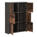 Brent Storage Cabinet with 6 Doors in Concrete Optic Dark Grey/Old - Wood Vintage