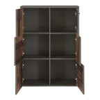 Brent Storage Cabinet with 6 Doors in Concrete Optic Dark Grey/Old - Wood Vintage