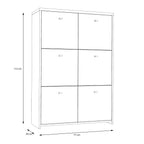 Brent Storage Cabinet with 6 Doors in Concrete Optic Dark Grey/Old - Wood Vintage