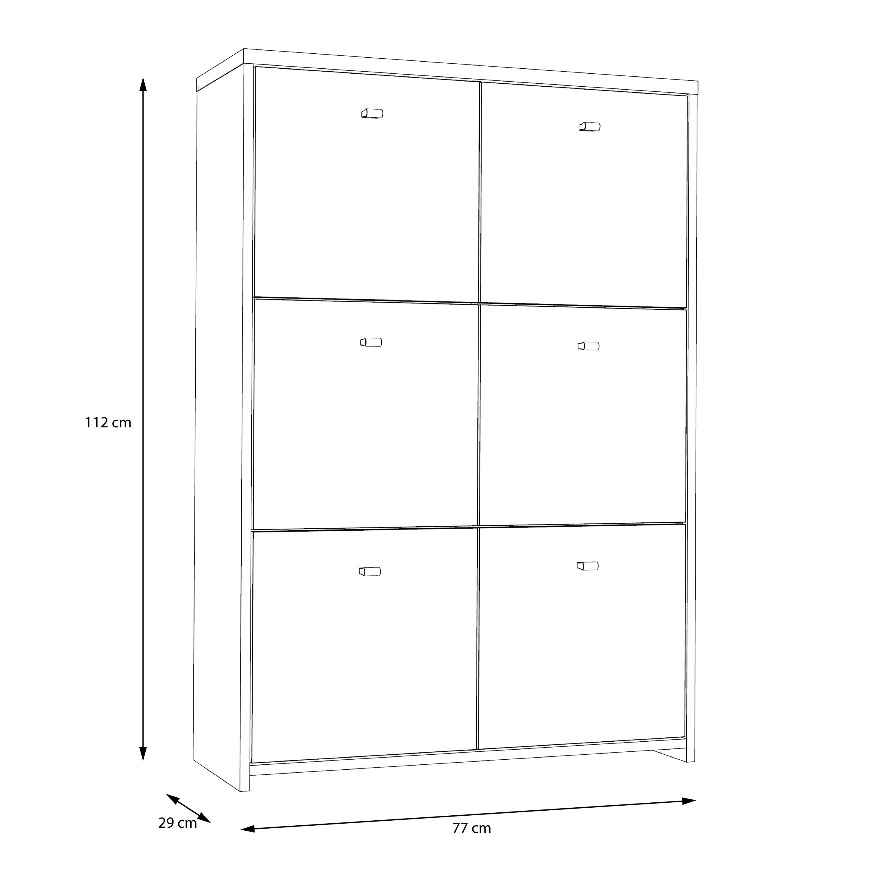 Brent Storage Cabinet with 6 Doors in Concrete Optic Dark Grey/Old - Wood Vintage