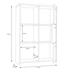 Brent Storage Cabinet with 6 Doors in Concrete Optic Dark Grey/Old - Wood Vintage