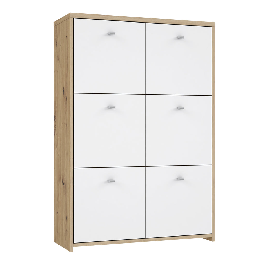 Brent Storage Cabinet with 6 Doors in Artisan Oak/White