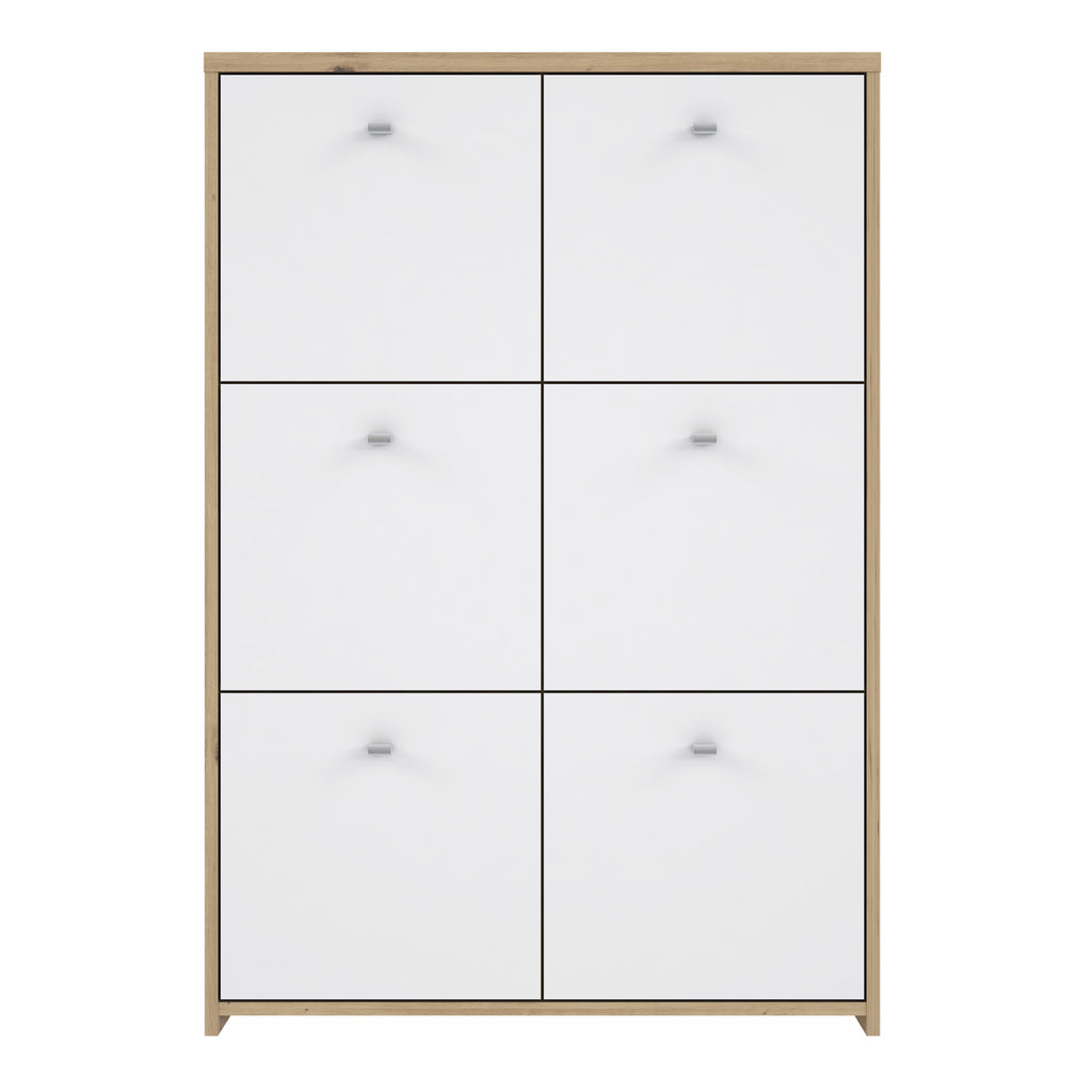 Brent Storage Cabinet with 6 Doors in Artisan Oak/White