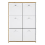 Brent Storage Cabinet with 6 Doors in Artisan Oak/White