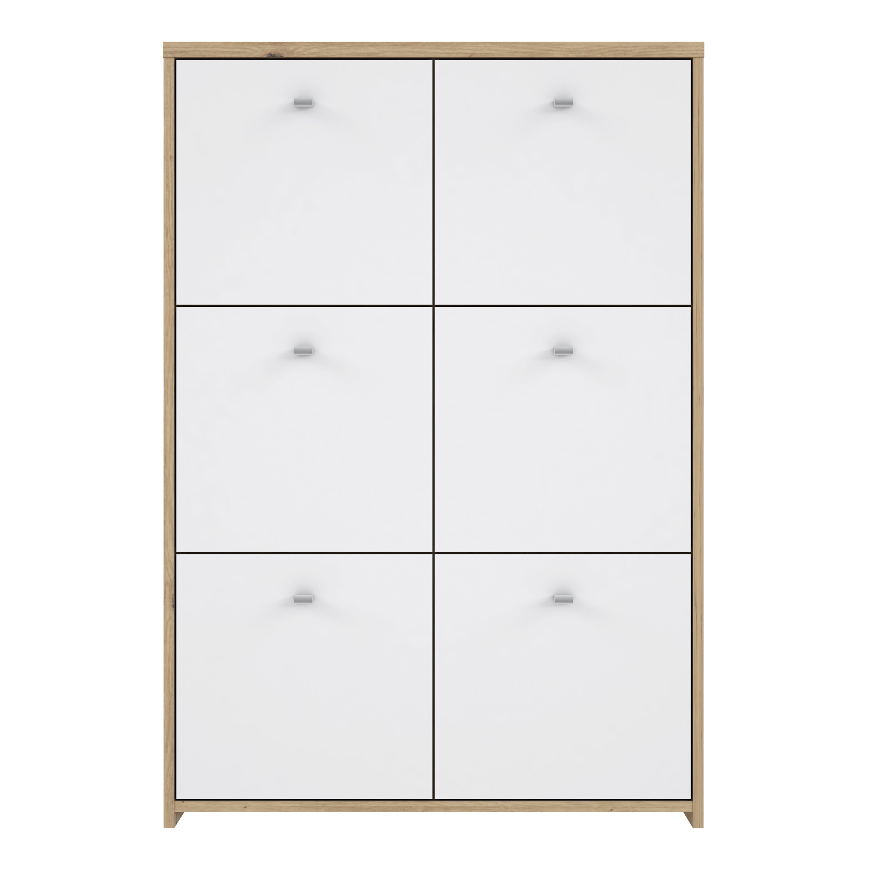 Brent Storage Cabinet with 6 Doors in Artisan Oak/White