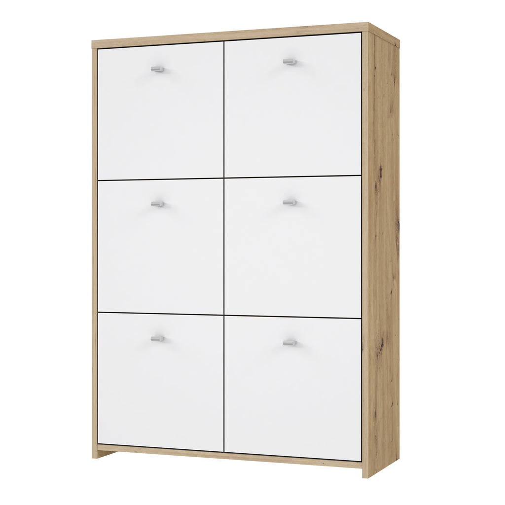Brent Storage Cabinet with 6 Doors in Artisan Oak/White
