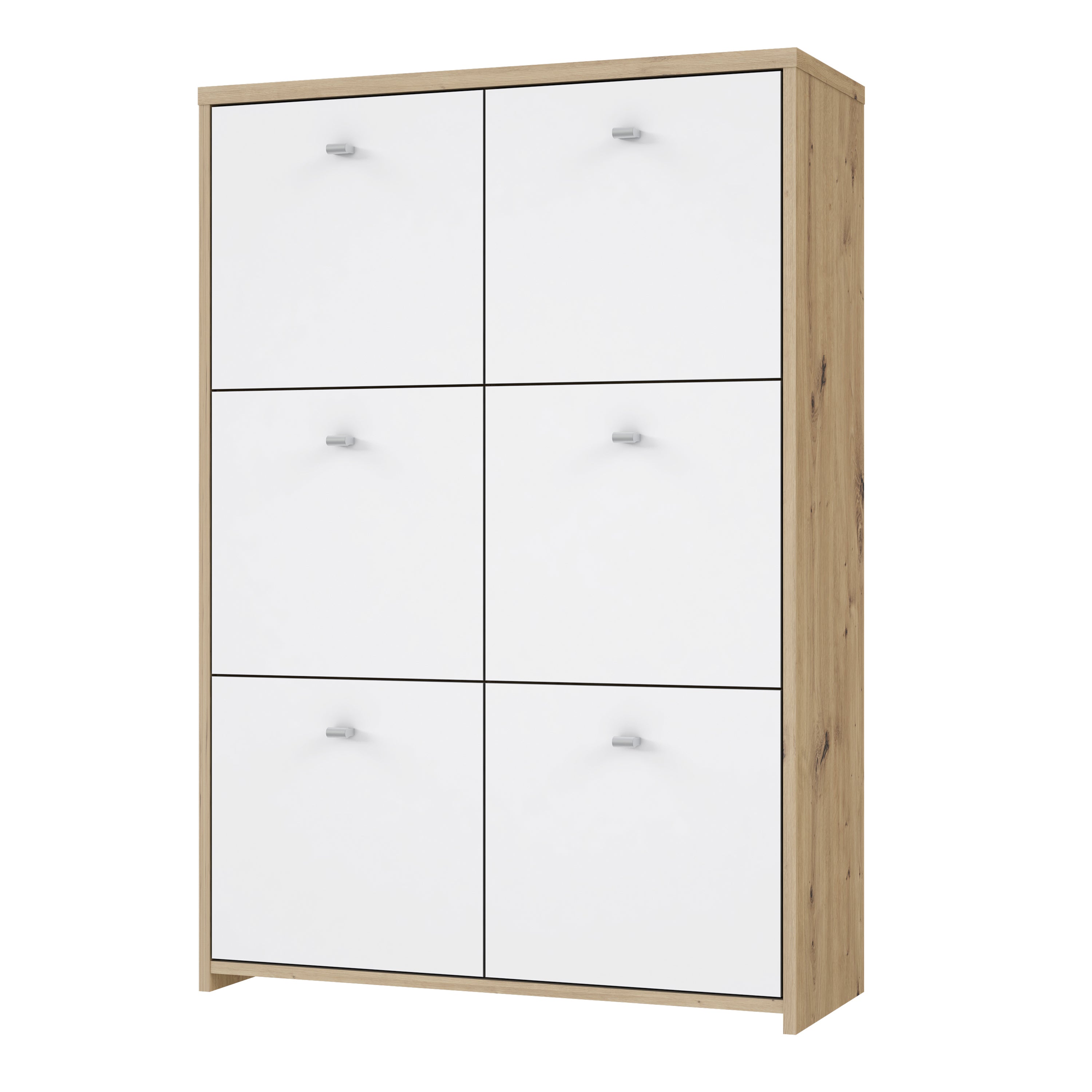 Brent Storage Cabinet with 6 Doors in Artisan Oak/White