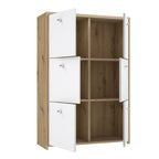 Brent Storage Cabinet with 6 Doors in Artisan Oak/White