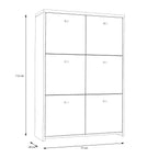 Brent Storage Cabinet with 6 Doors in Artisan Oak/White