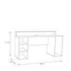 Tezaur Black Gaming Desk 2 Shelves with Colour Changing LED