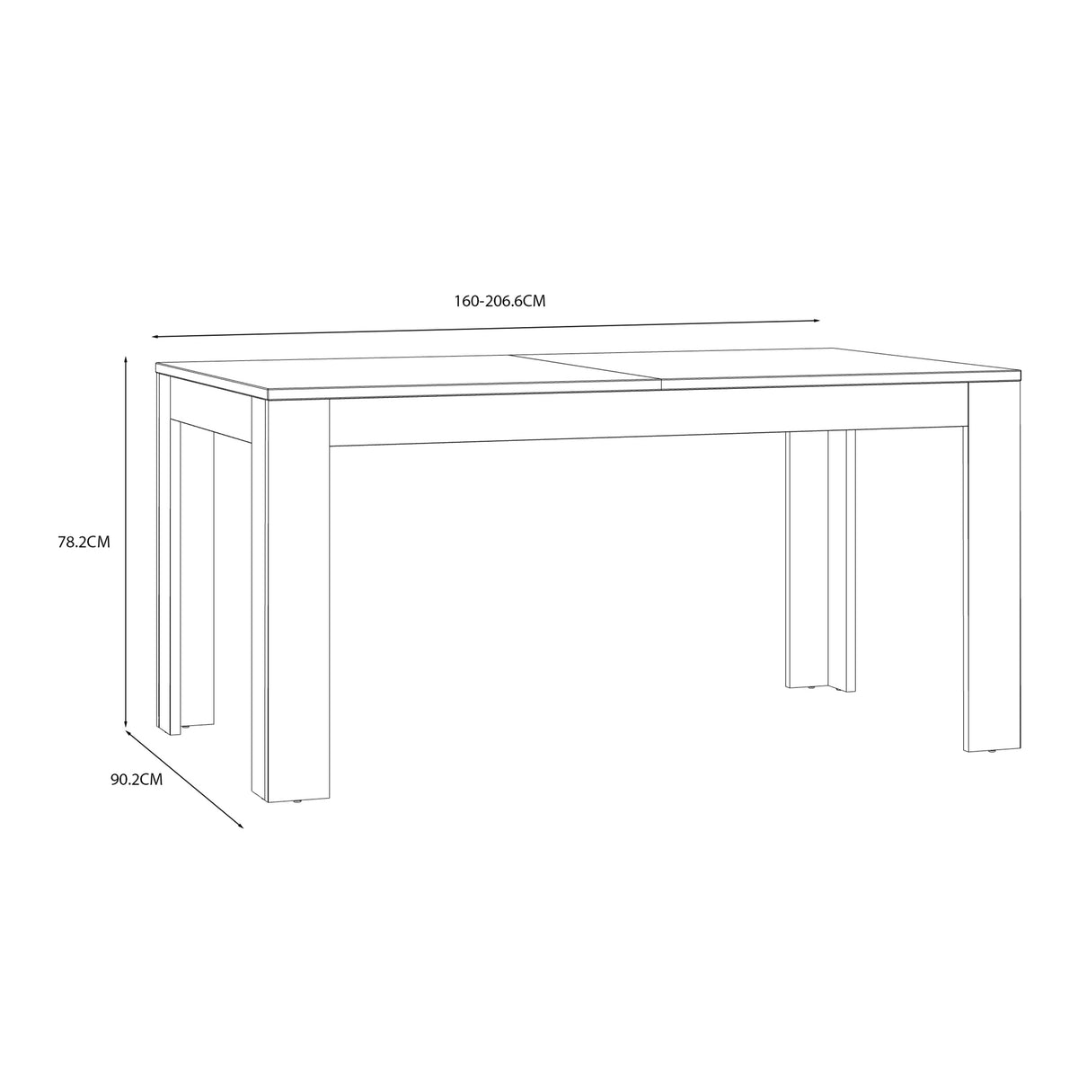 Balmoral Extending Dining Table 160-207cm in Riviera Oak/Grey Oak