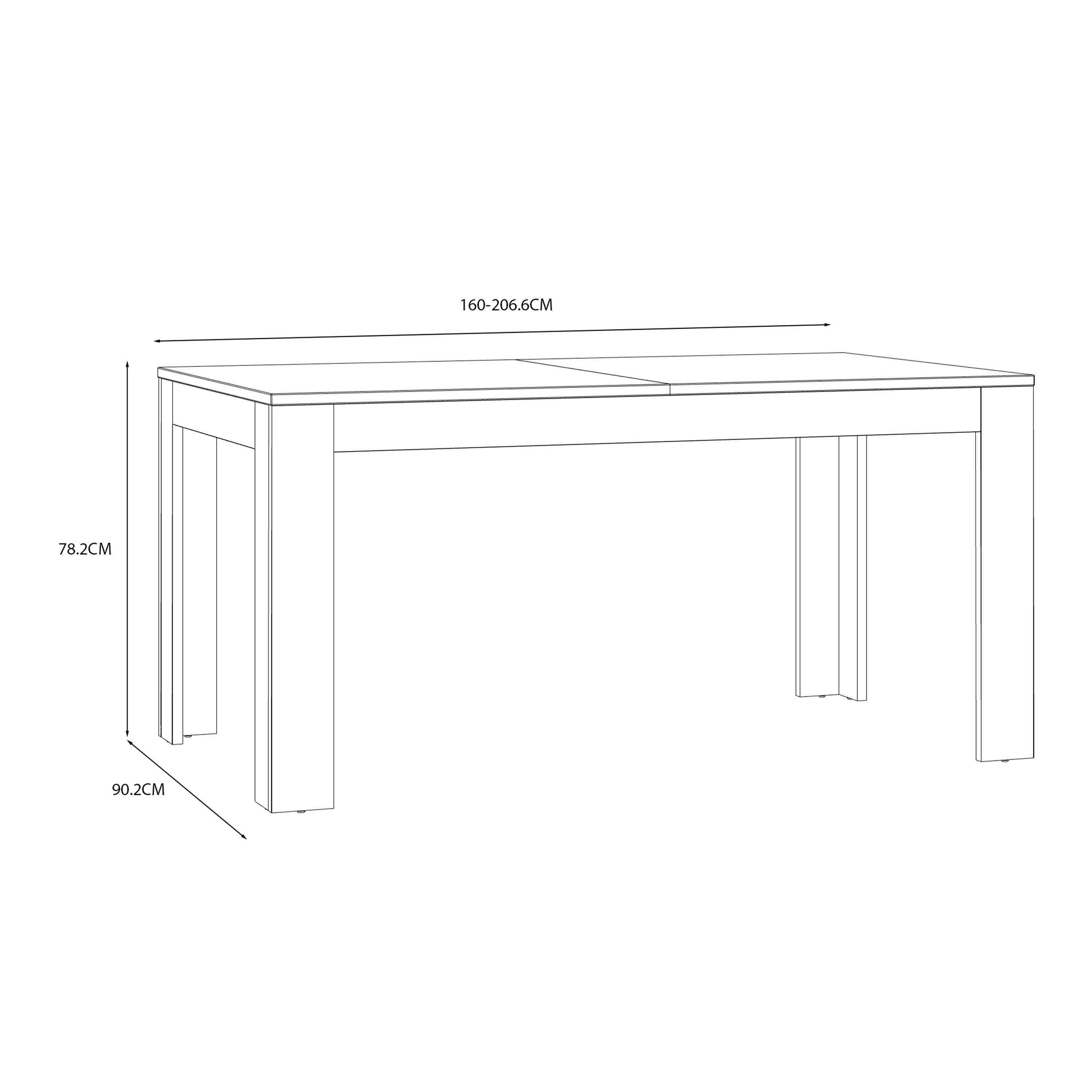 Balmoral Extending Dining Table 160-207cm in Riviera Oak/Grey Oak