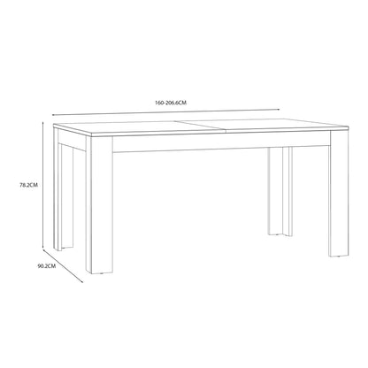 Balmoral Extending Dining Table 160-207cm in Riviera Oak/Grey Oak