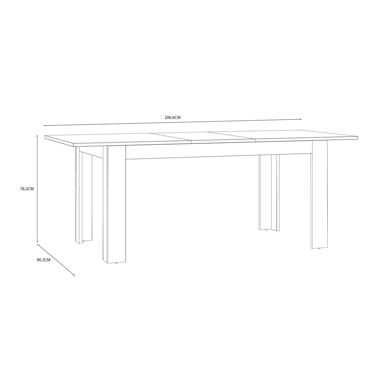 Balmoral Extending Dining Table 160-207cm in Riviera Oak/Grey Oak
