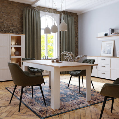 Balmoral Extending Dining Table 160-207cm in Riviera Oak/White