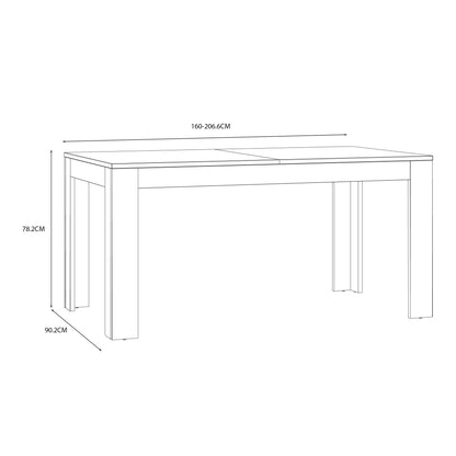 Balmoral Extending Dining Table 160-207cm in Riviera Oak/White