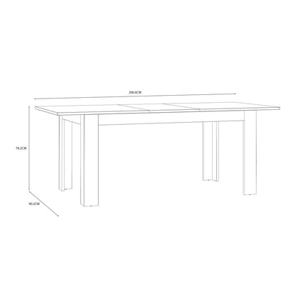Balmoral Extending Dining Table 160-207cm in Riviera Oak/White