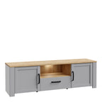 Balmoral TV Unit Inc. LED Light in Riviera Oak/Grey Oak