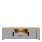 Balmoral TV Unit Inc. LED Light in Riviera Oak/Grey Oak