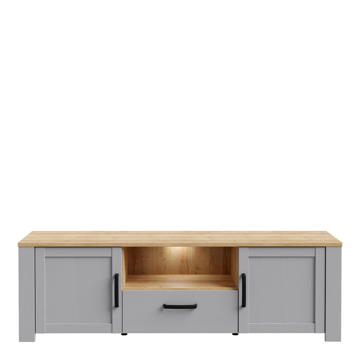 Balmoral TV Unit Inc. LED Light in Riviera Oak/Grey Oak