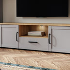 Balmoral TV Unit Inc. LED Light in Riviera Oak/Grey Oak