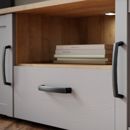 Balmoral TV Unit Inc. LED Light in Riviera Oak/Grey Oak