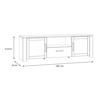Balmoral TV Unit Inc. LED Light in Riviera Oak/Grey Oak