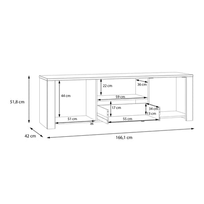 Balmoral TV Unit Inc. LED Light in Riviera Oak/Grey Oak