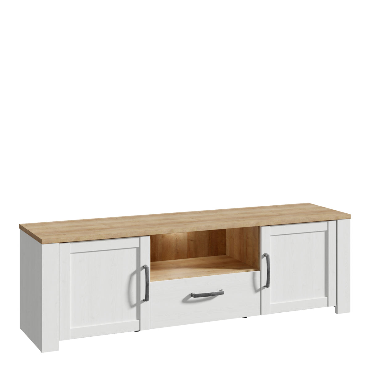 Balmoral TV Unit inc. LED Light in Riviera Oak/White