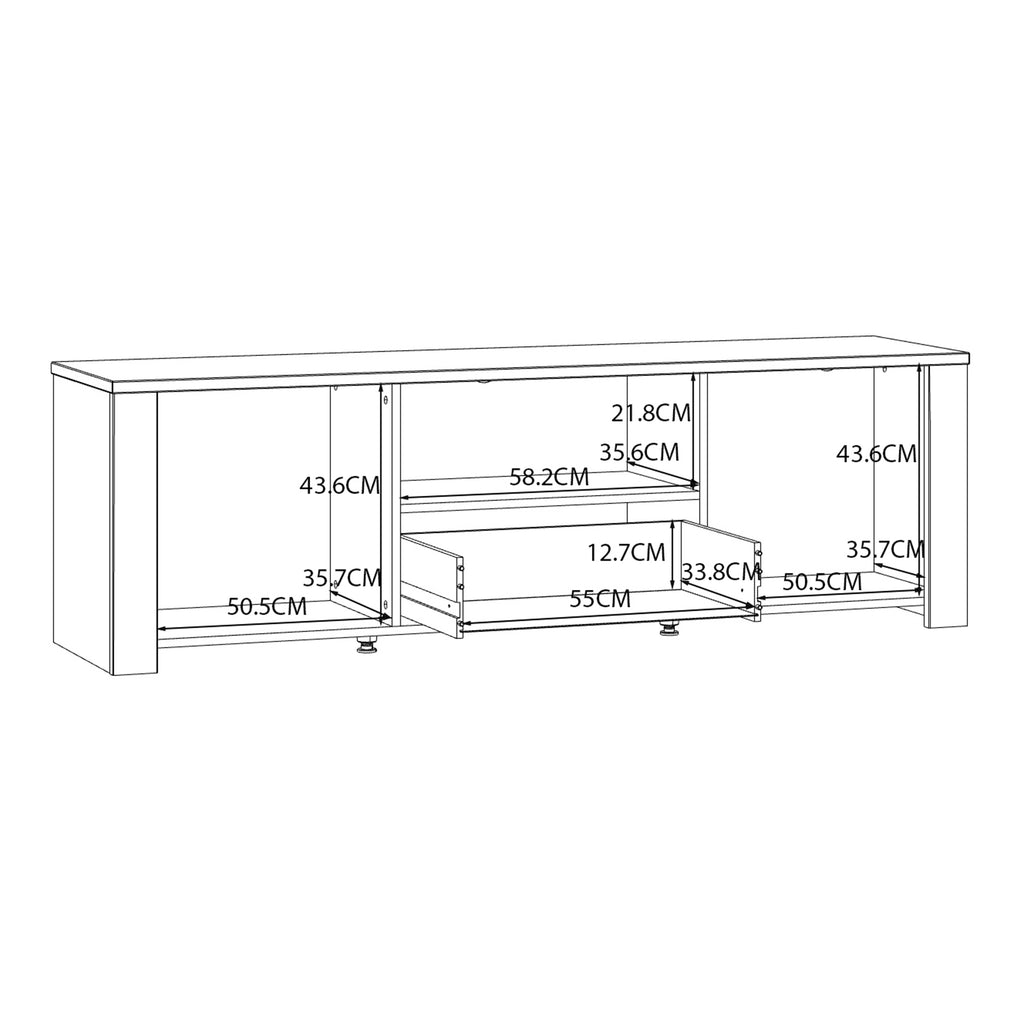Balmoral TV Unit inc. LED Light in Riviera Oak/White