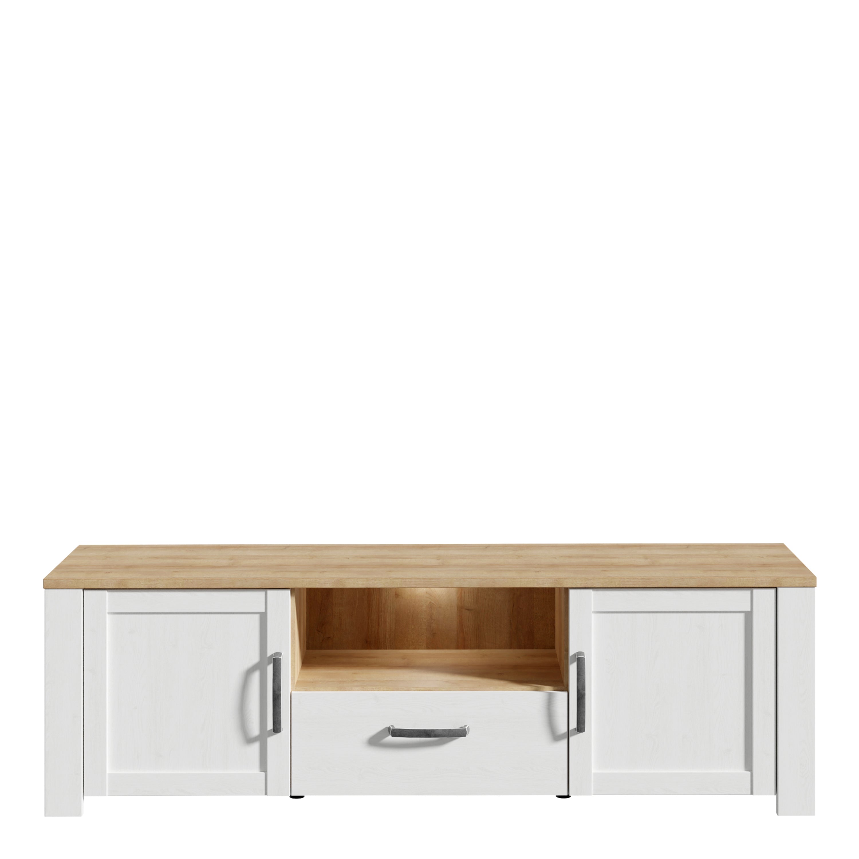 Balmoral TV Unit inc. LED Light in Riviera Oak/White
