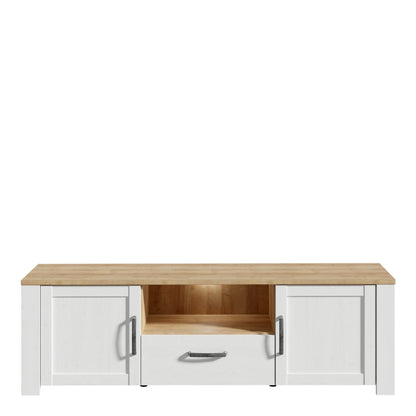 Balmoral TV Unit inc. LED Light in Riviera Oak/White