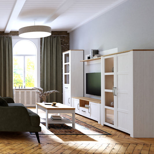 Balmoral TV Unit inc. LED Light in Riviera Oak/White