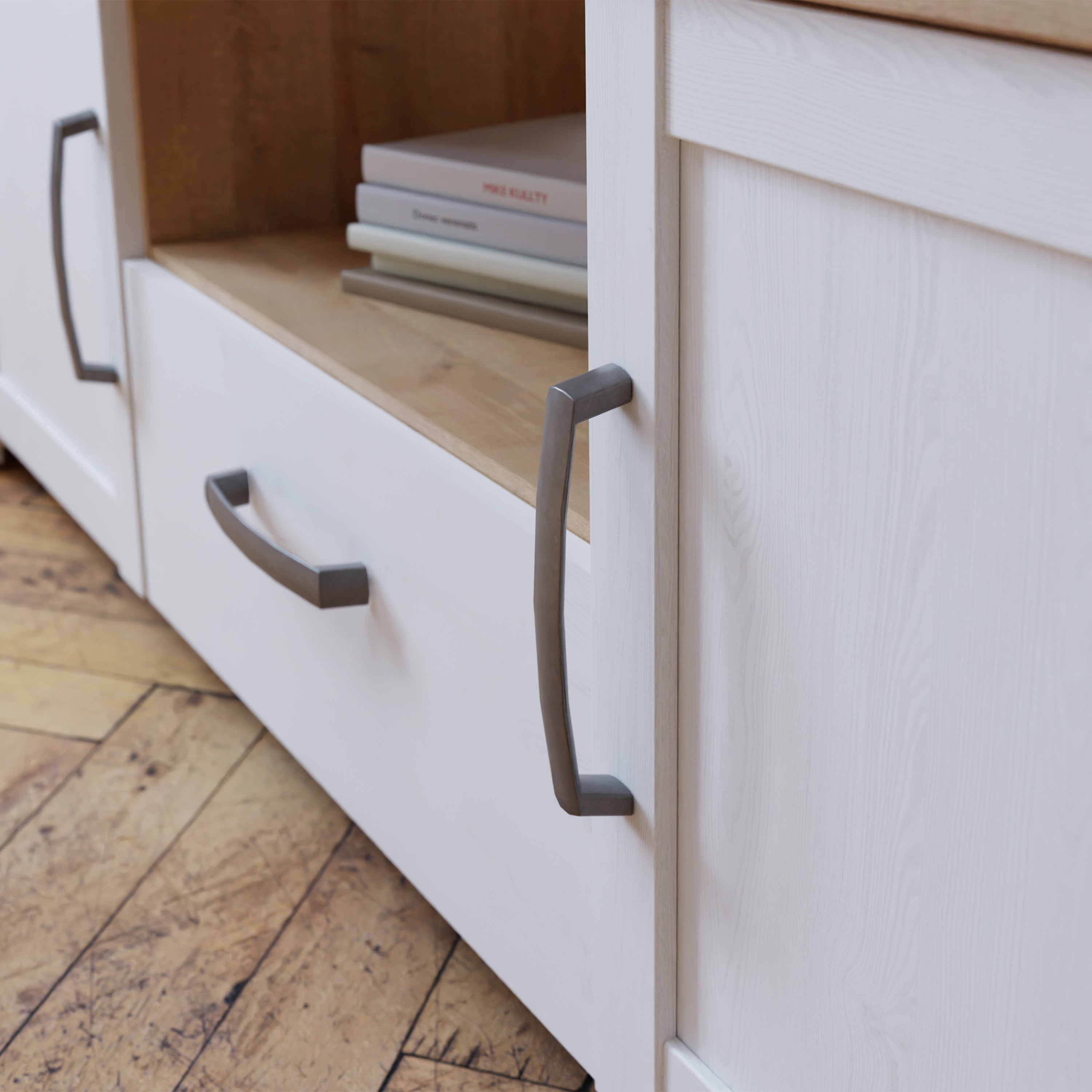 Balmoral TV Unit inc. LED Light in Riviera Oak/White