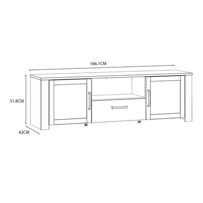 Balmoral TV Unit inc. LED Light in Riviera Oak/White