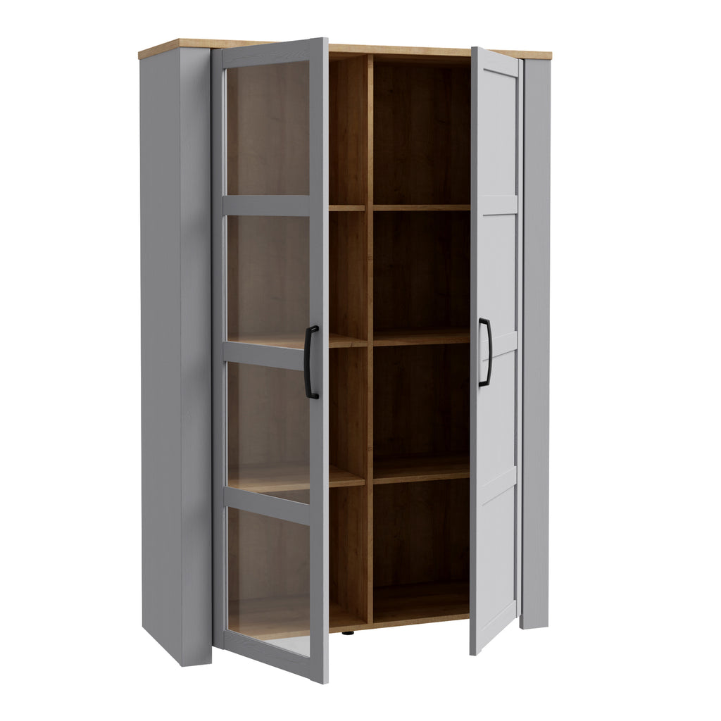 Balmoral Display Cabinet inc. 2x LED Lights in Riviera Oak/Grey Oak