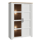 Balmoral Display Cabinet inc. 2x LED Lights in Riviera Oak/White