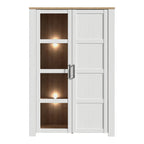 Balmoral Display Cabinet inc. 2x LED Lights in Riviera Oak/White
